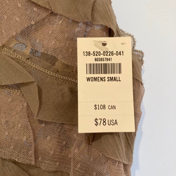NWT Abercrombie & Fitch Caily Floral Lace Stretch Brown Tank Women's S - Picture 8 of 8